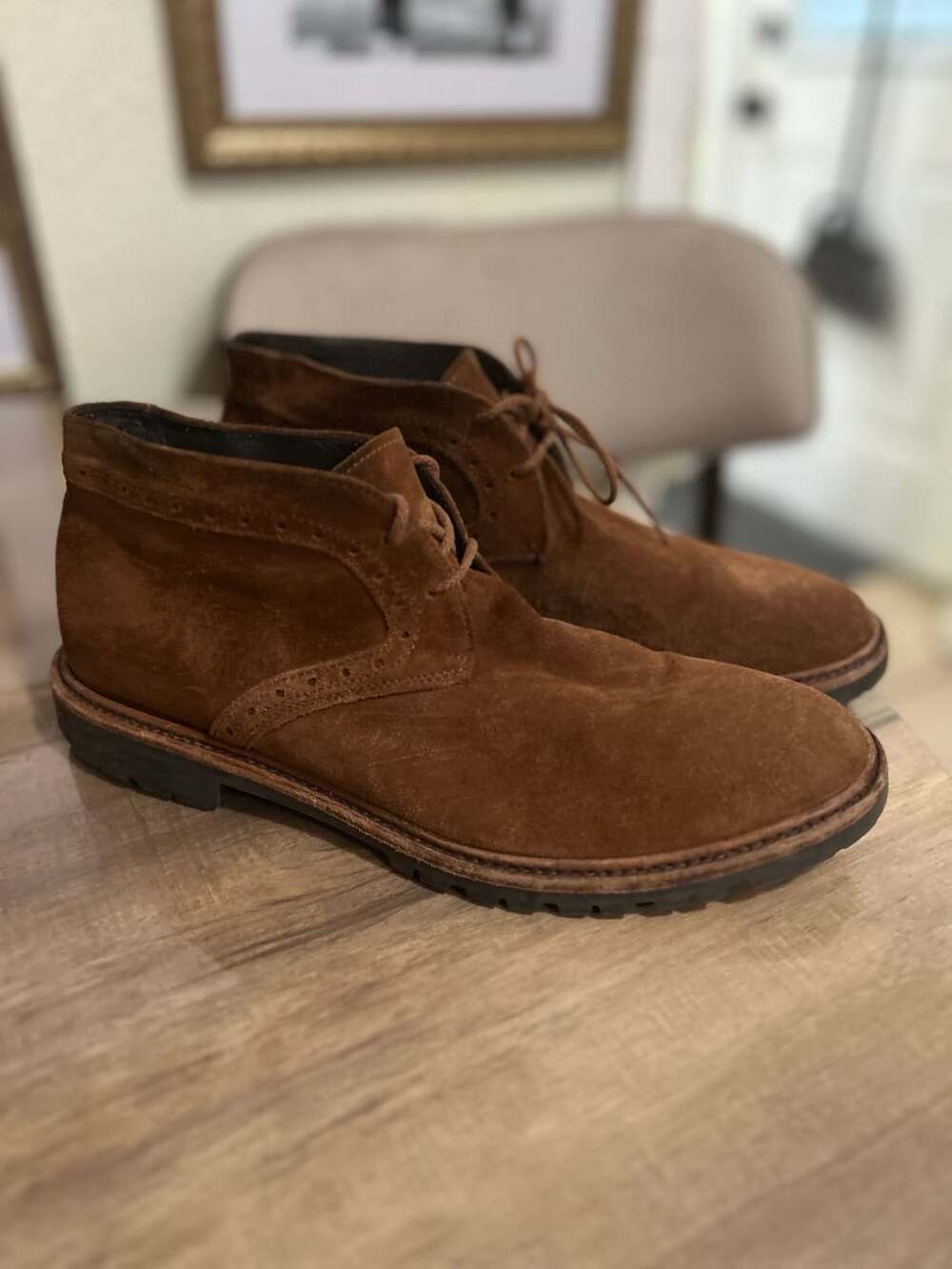 To Boot New York Chukka Boots Size 8.5 Brown Suede Lug Sole